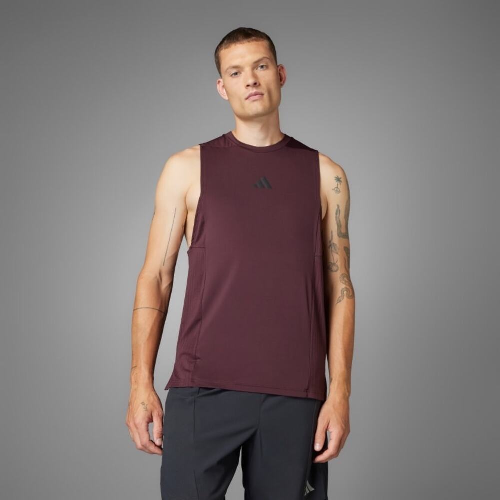 Adidas Men’s Burgundy Designed-For-Training Intensity Tank Top - L